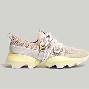 Sorel Kinetic Impact Lace Sporty Sneakers Stone/Lime Women’s 9.5